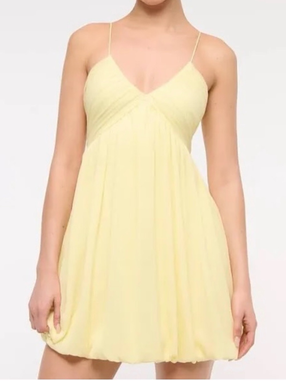 Light Yellow Spaghetti Strap Mini Dress
